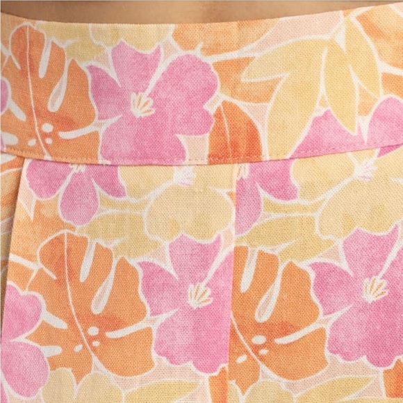 Island Imaginings Peach Floral Print Wide-Leg Pants - Picture 5 of 7